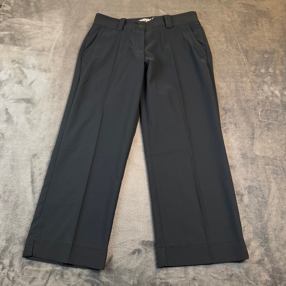 Nike Golf Tour Performance Dri-FIT Black Pants Womens Size 2 Straight Leg Capris